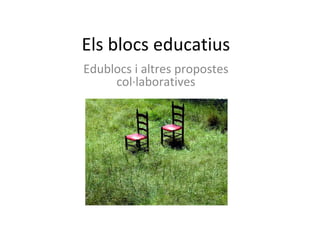 Els blocs educatius
Edublocs i altres propostes
col·laboratives
 