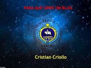 Para qué sirve un blog  Cristian Criollo 