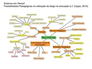 Estamos em Obras!! Possibilidades Pedagógicas na utilização de blogs na educação (c.f. Cappa, 2010)  