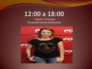 Sábados y Domingos
Fernanda García Germanier
 