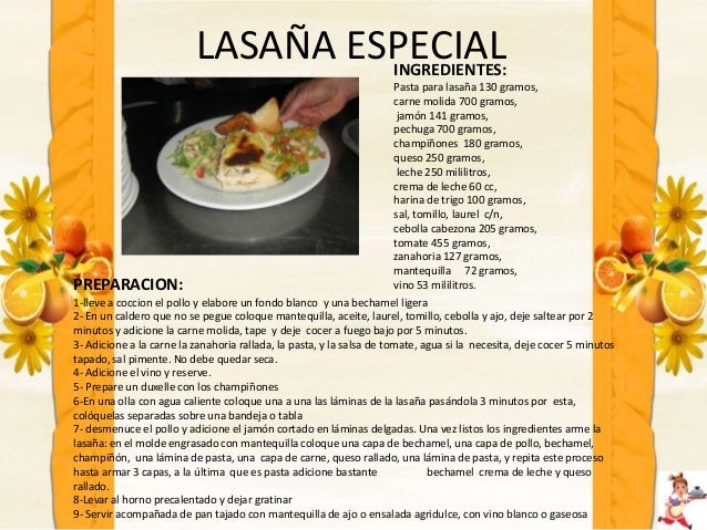 Lasaña De Carne Molida Ingredientes Lasaña De Carne Molida Ingredientes
