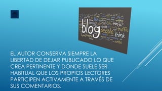 EL AUTOR CONSERVA SIEMPRE LA
LIBERTAD DE DEJAR PUBLICADO LO QUE
CREA PERTINENTE Y DONDE SUELE SER
HABITUAL QUE LOS PROPIOS LECTORES
PARTICIPEN ACTIVAMENTE A TRAVÉS DE
SUS COMENTARIOS.

 