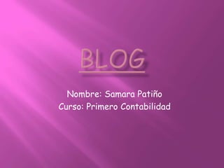 Nombre: Samara Patiño
Curso: Primero Contabilidad
 