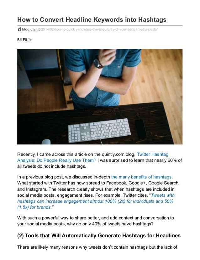 how to automatically convert title keywords into hashtags to improve