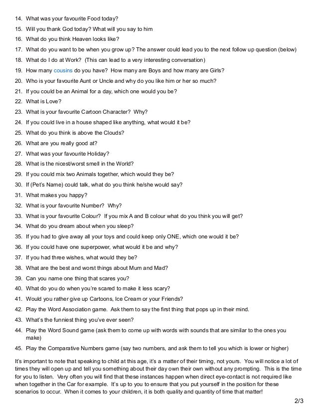 45 questions you can ask your child instead of how was your day