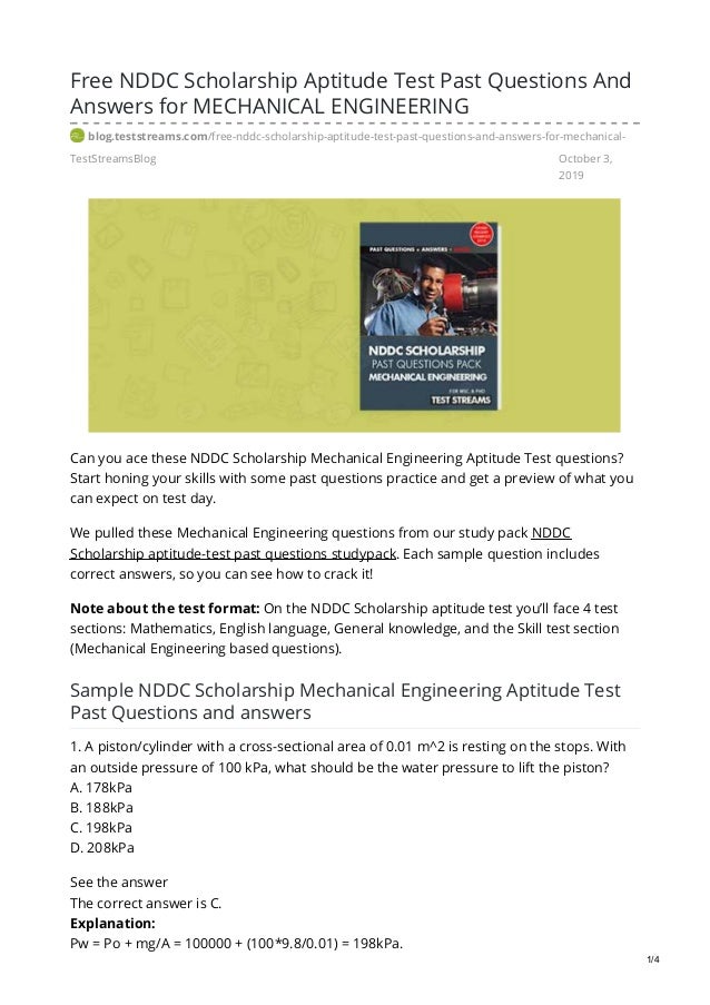 free-nddc-scholarship-aptitude-test-past-questions-and-answers-for-mechanical-engineering