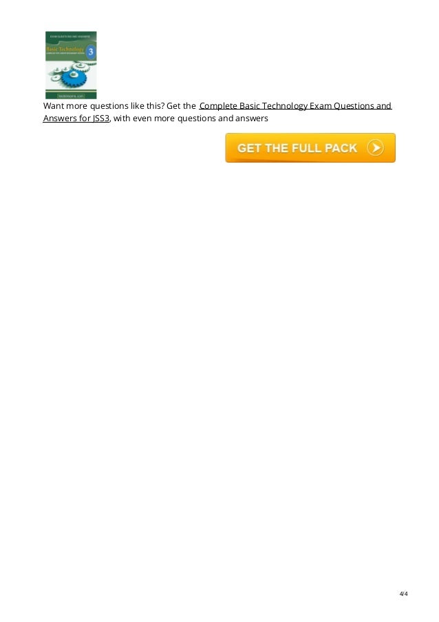 free basic technology exam questions and answers for jss3
