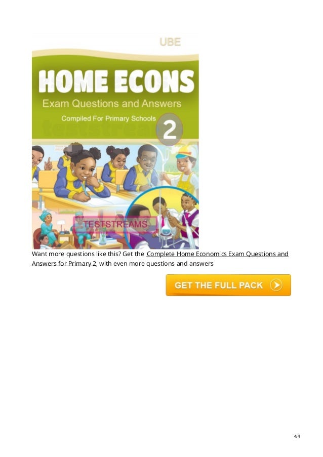 free home economics exam questions and answers for primary 2