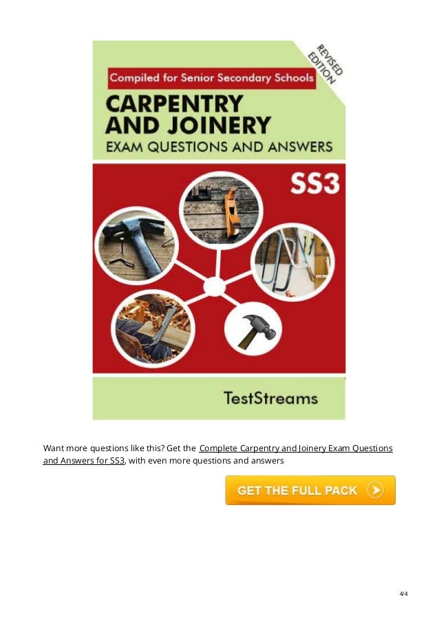 free carpentry and joinery exam questions and answers for ss3