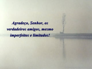 Agradeço, Senhor, os verdadeiros amigos, mesmo imperfeitos e limitados! 