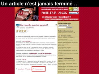 Un article n’est jamais terminé …
 
