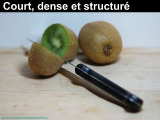 Court, dense et structuré
                                                     u




http://www.flickr.com/photos/imaginatis/4306877813
 