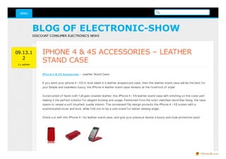 MENU




            BLOG OF ELECTRONIC-SHOW
            DISCOUNT CONSUMER ELECTRONICS NEWS




09.13.1          IPHONE 4 & 4S ACCESSORIES – LEATHER
   2
 by admin
                 STAND CASE
                 iPhone 4 & 4S Accessories - Leather Stand Case

                 If you want your iphone 4 / 4S to look sleek in a leather wraparound case, then this leather stand case will be the best f or
                 you! Simple and seamless luxury, the iPhone 4 leather stand case remains at the f oref ront of style!

                 Constructed of hand-craf t f ull-gain cowskin leather, this iPhone 4 / 4S leather stand case with stitching on the outer part
                 making it the perf ect solution f or elegant looking and usage. Fashioned f rom the color-matched microf iber lining, the case
                 opens to reveal a sof t brushed, suede interior. T he convenient f lip design protects the iPhone 4 / 4S screen with a
                 sophisticated cover and look, while f old out to be a cute stand f or better viewing angle.

                 Check out with this iPhone 4 / 4s leather stand case, and give your precious device a luxury and style protective case!




                                                                                                                                           PDFmyURL.com
 