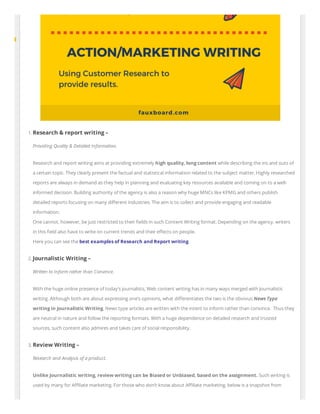 All about different types of Content Writing Services | PDF