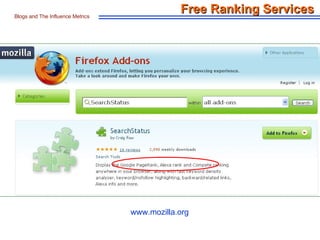 Free Ranking Services Blogs and The Influence Metrics www.mozilla.org 