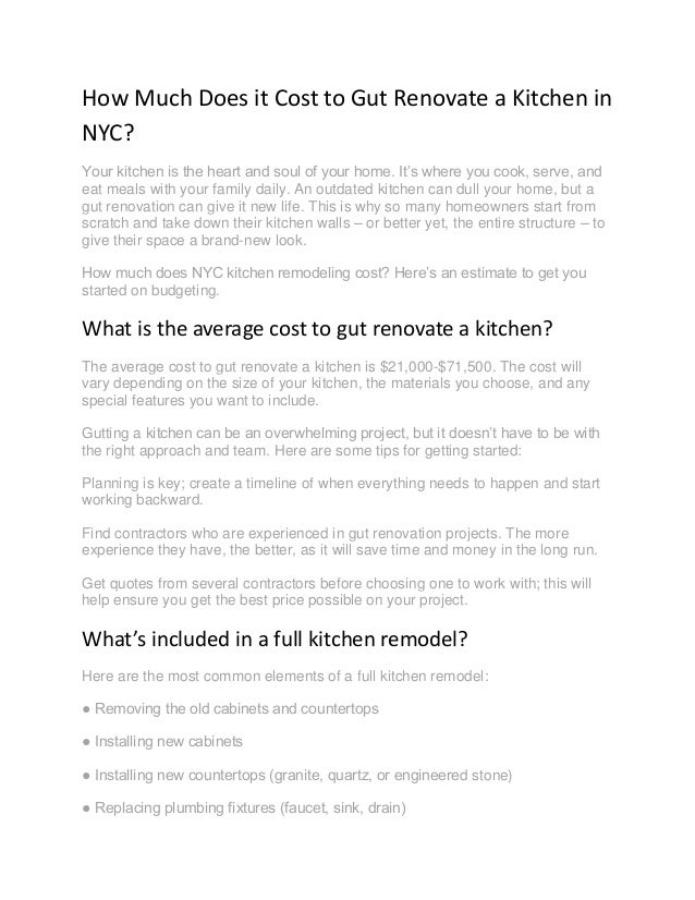 How Much Does it Cost to Gut Renovate a Kitchen in NYC?