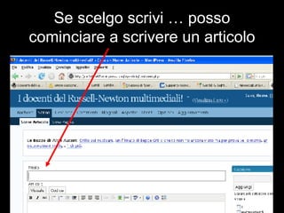 Se scelgo scrivi … posso cominciare a scrivere un articolo 