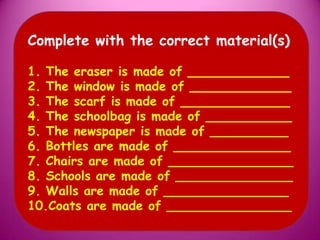 Correct Material Materials | PPTX
