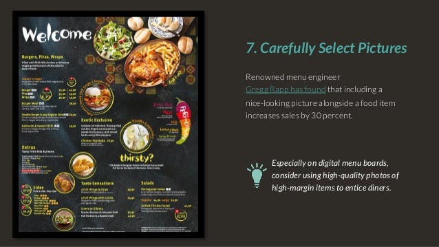 8 tips for effective menu design