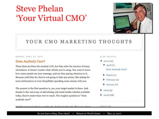 Steve Phelan ‘Your Virtual CMO’ 