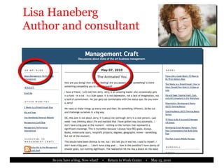 Lisa Haneberg Author and consultant 