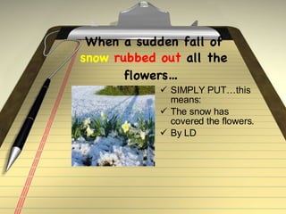 Snow Personification Examples Personification - http://room19eps.edublogs.org