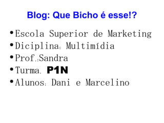 Blog: Que Bicho é esse!? ,[object Object],[object Object],[object Object],[object Object],[object Object]