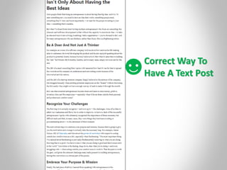 Correct Way To
Have A Text Post
 