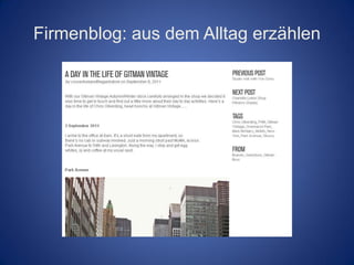 Firmenblog: aus dem Alltag erzählen
 