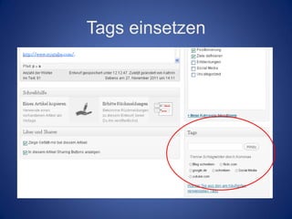 Tags einsetzen
 