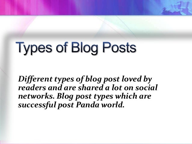 Types of Blog Post