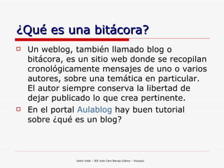 Blog, Weblog, Bitácora | PPT