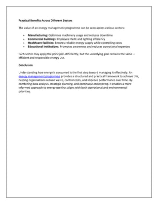 What to Know About Energy Management Programme | PDF