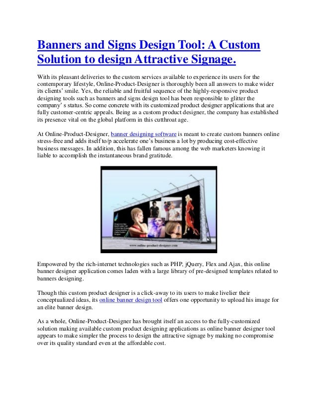 Banners And Signs Design Tool A Custom Solution To Design Attractive