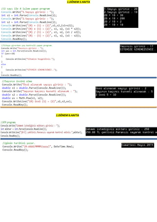 1.DÖNEM 5.HAFTA
1.DÖNEM 6.HAFTA
 