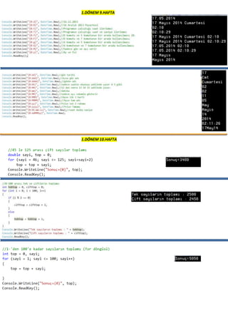 1.DÖNEM 9.HAFTA
1.DÖNEM 10.HAFTA
 