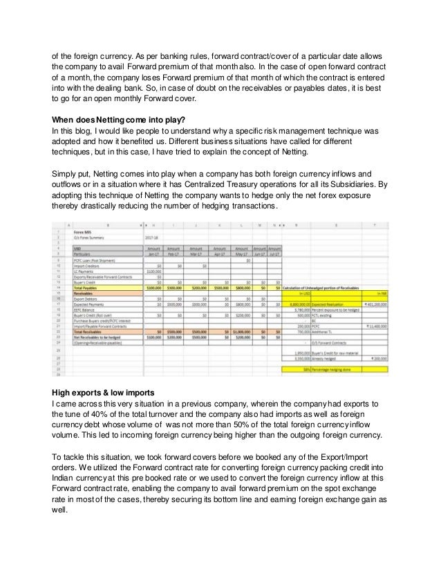 Fx Risk Management By Netting Technique Why When How - 