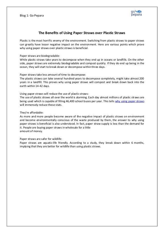 The Benefits of Using Paper Straws over Plastic Straws