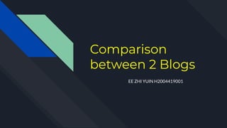 Comparison
between 2 Blogs
EE ZHI YUIN H2004419001
 