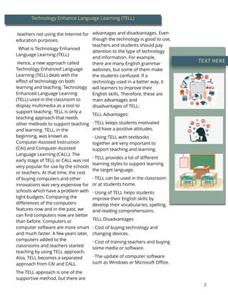 Technology Enhance Language Learning (TELL) | PDF | Education