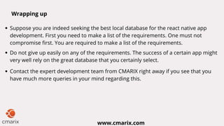 How to choose right database for you React Native app development?