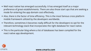 How to choose right database for you React Native app development?