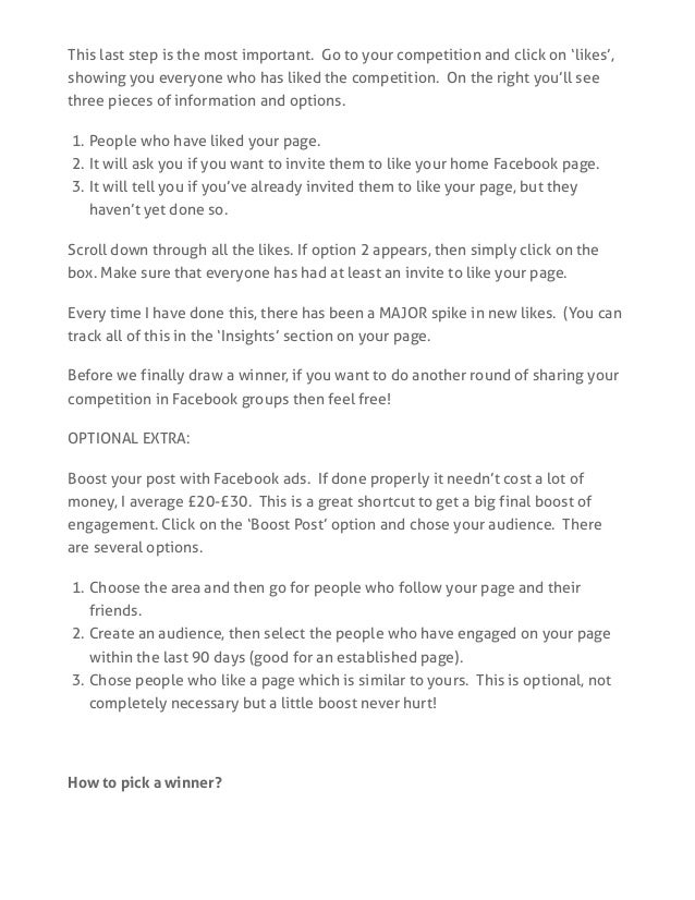 How To Run The Perfect Facebook Competition - 9