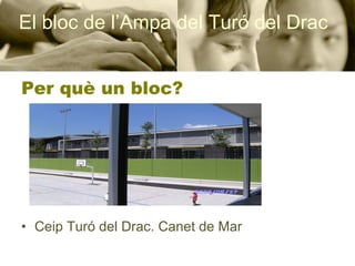 Per què un bloc? ,[object Object],El bloc de l’Ampa del Turó del Drac 