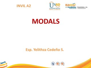 INVIL A2
Esp. Yelithza Cedeño S.
MODALS
 