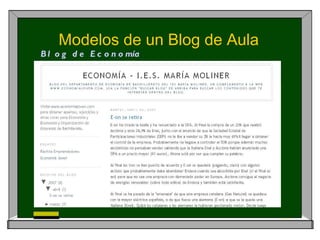 Modelos de un Blog de Aula Blog de Economía 