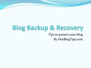 Tips to protect your blog
By HotBlogTips.com
 