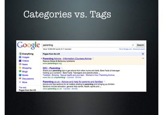 o
    Categories vs. Tags
 