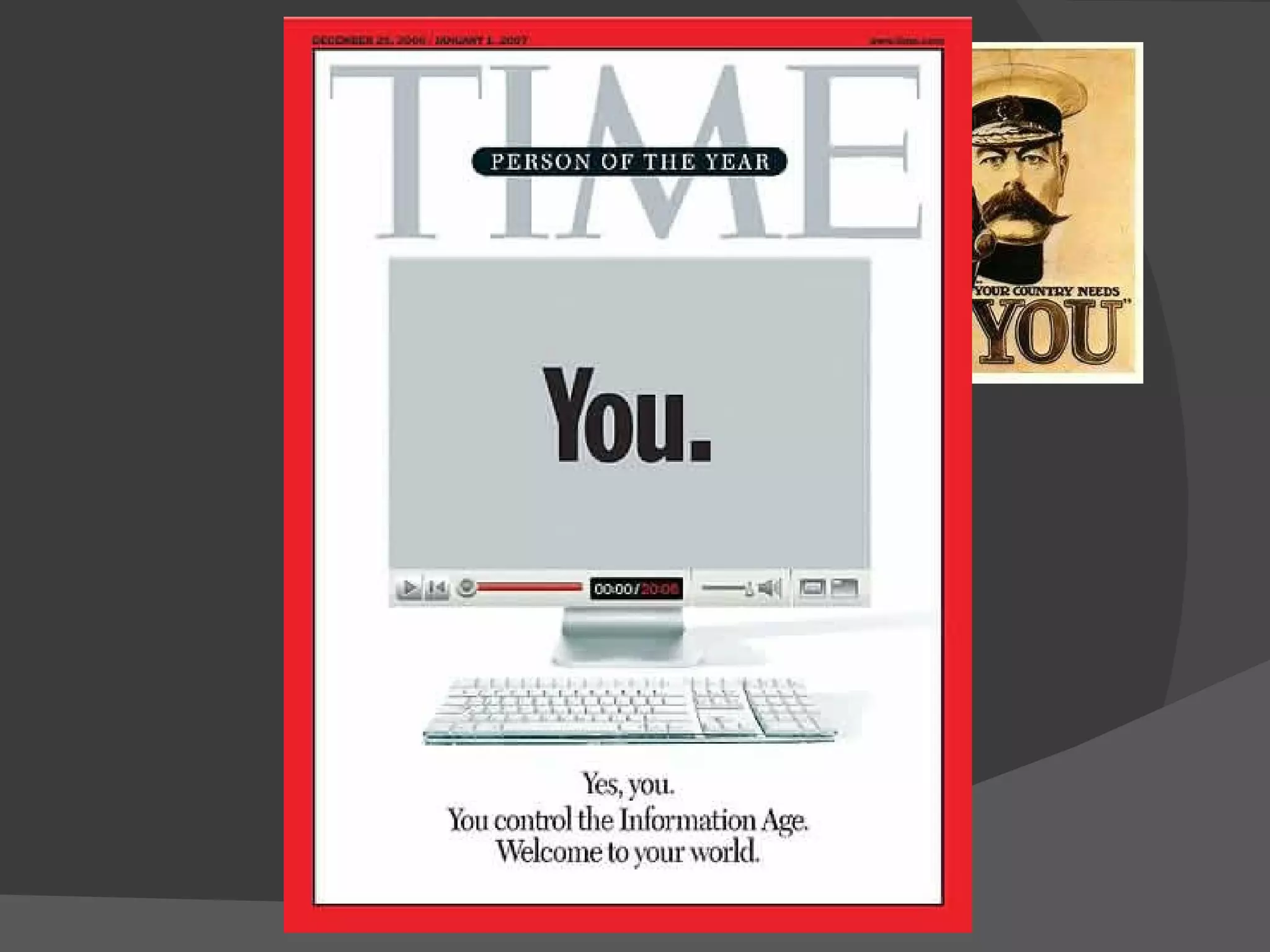 See December, 2006 issue… it’s about you!!! You were voted as TIME Magazine’s Person of the Year  