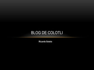 BLOG DE COLOTLI
   Ricardo Sotelo
 